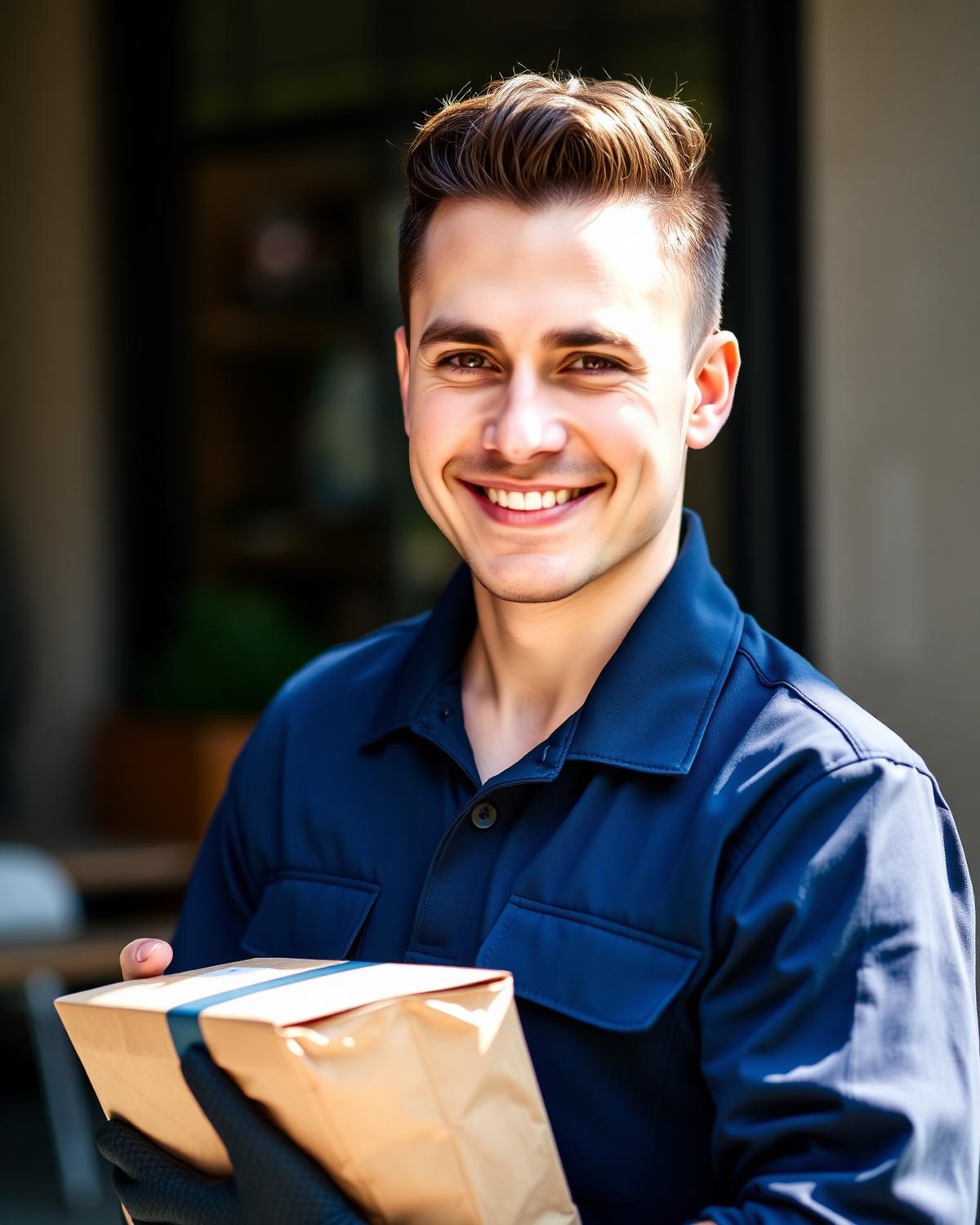 AvDar courier holding a parcel